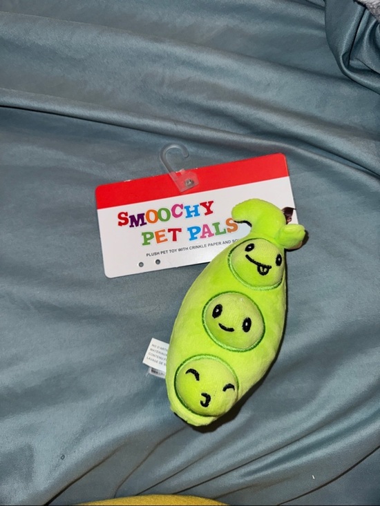 Other - Smoochy Pet Pals Plush three Pea Pod Dog Toy - Lime Green crinkle squeaky 4 inch